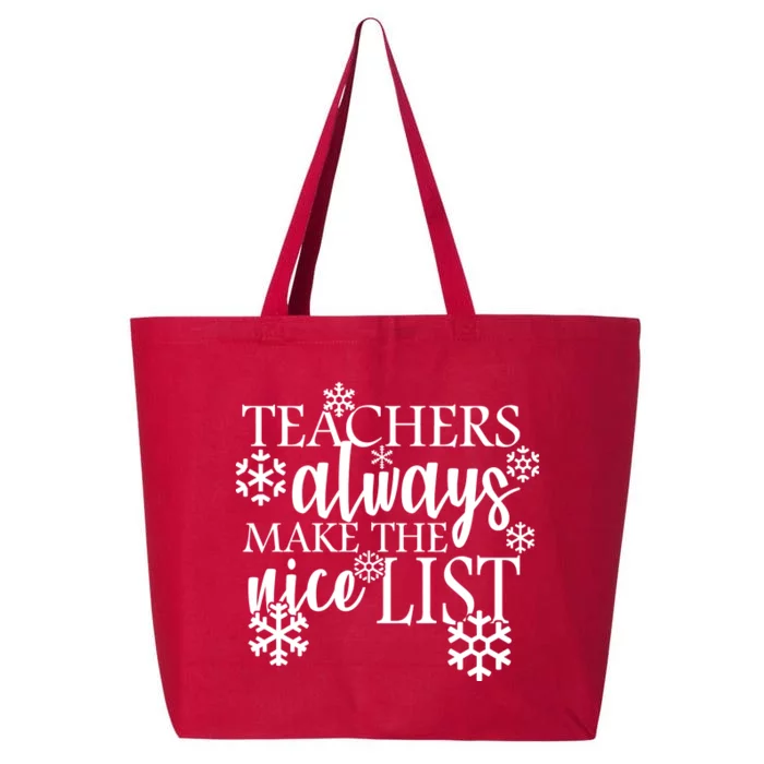 Teachers Always Make The Nice List 25L Jumbo Tote