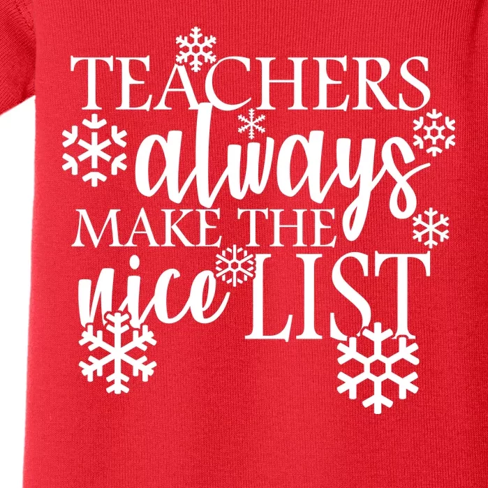 Teachers Always Make The Nice List Baby Bodysuit