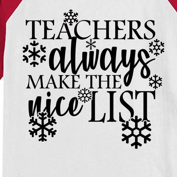 Teachers Always Make The Nice List Kids Colorblock Raglan Jersey