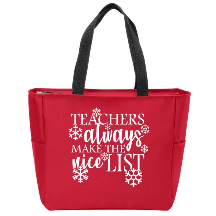 Teachers Always Make The Nice List Zip Tote Bag