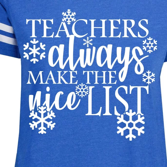 Teachers Always Make The Nice List Enza Ladies Jersey Football T-Shirt