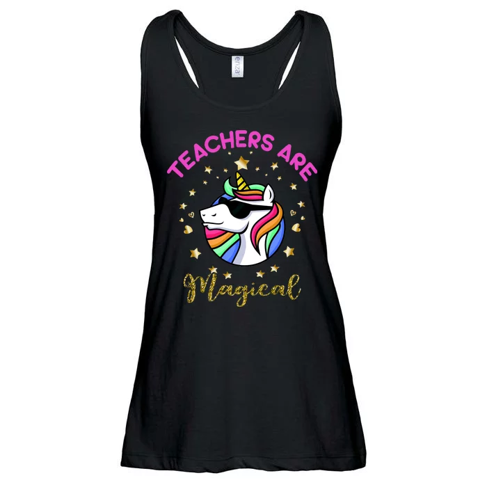 Teachers are Magical Funny Unicorn Ladies Essential Flowy Tank