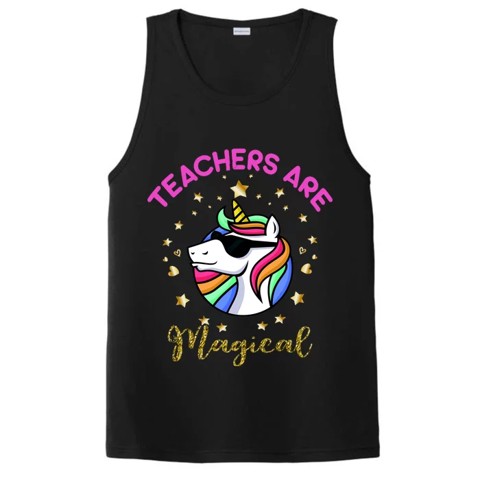 Teachers are Magical Funny Unicorn Performance Tank