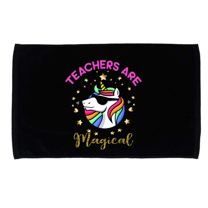 Teachers are Magical Funny Unicorn Microfiber Hand Towel