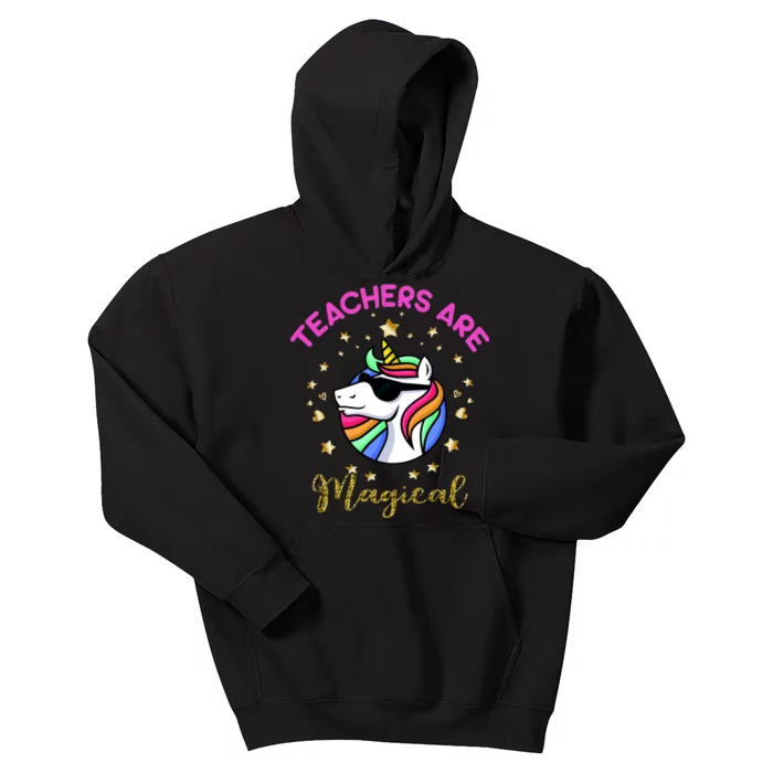 Teachers are Magical Funny Unicorn Kids Hoodie