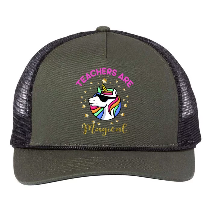 Teachers are Magical Funny Unicorn Retro Rope Trucker Hat Cap