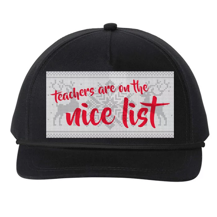 Teachers Are On The Nice List Christmas Snapback Five-Panel Rope Hat