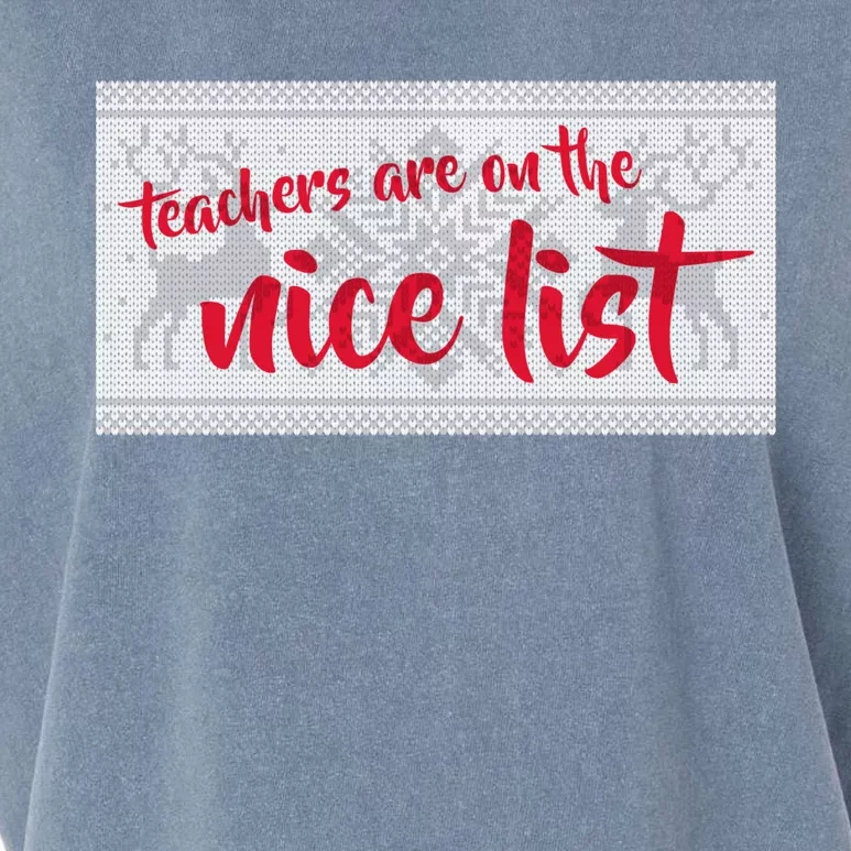 Teachers Are On The Nice List Christmas Garment-Dyed Women's Muscle Tee