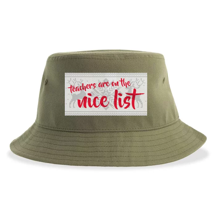 Teachers Are On The Nice List Christmas Sustainable Bucket Hat