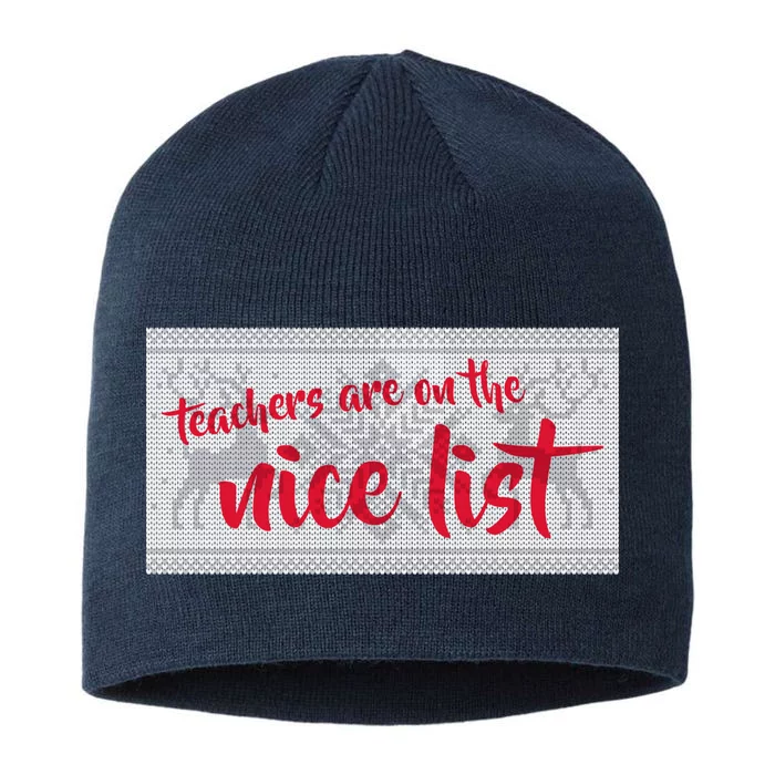 Teachers Are On The Nice List Christmas 8 1/2in Sustainable Knit Beanie