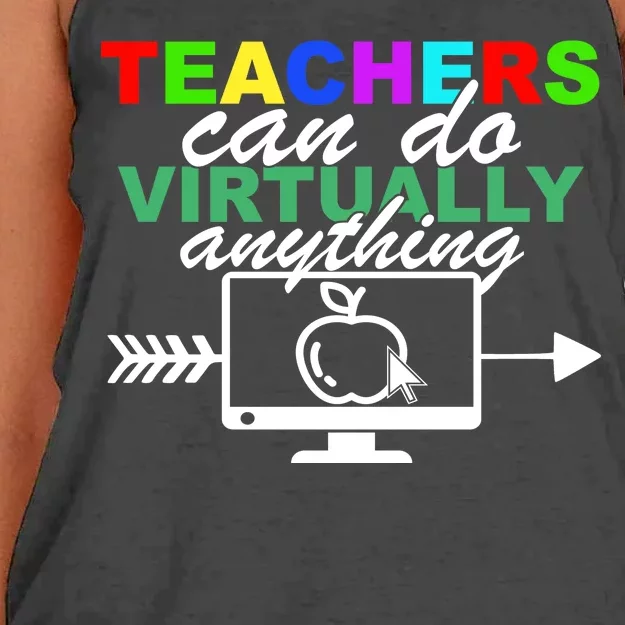 Teachers Can Do Virtually Anything Funny School Women's Knotted Racerback Tank