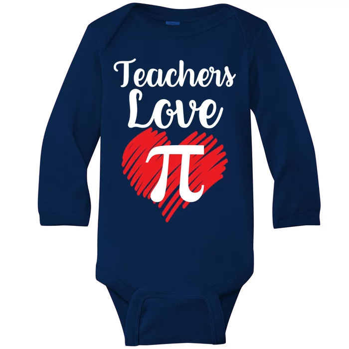 Teachers Love Pi Baby Long Sleeve Bodysuit