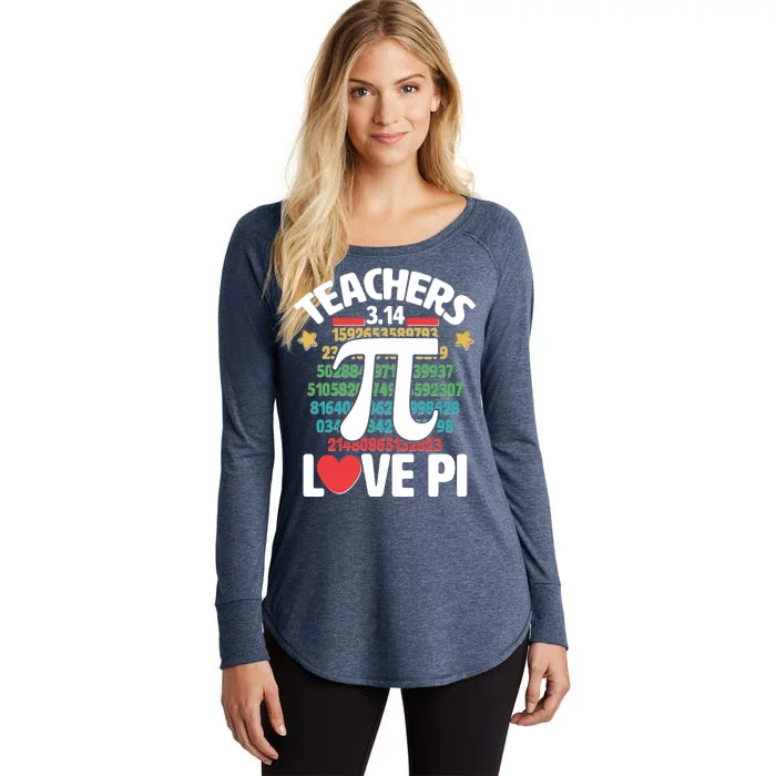 Teachers Love Pi 3.14 Women's Perfect Tri Tunic Long Sleeve Shirt