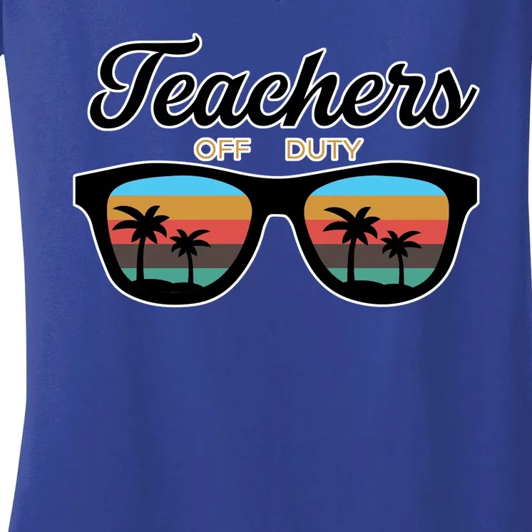 Teachers Off Duty Sunglasses Women's V-Neck T-Shirt