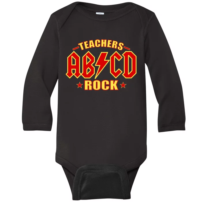 Teachers ROCK AB v CD ABCD Baby Long Sleeve Bodysuit