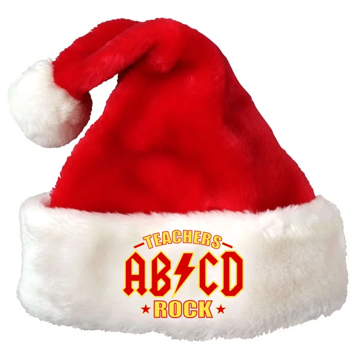 Teachers ROCK AB v CD ABCD Premium Christmas Santa Hat