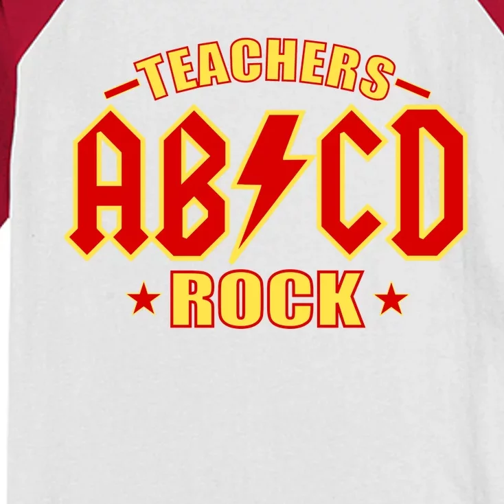 Teachers ROCK AB v CD ABCD Kids Colorblock Raglan Jersey