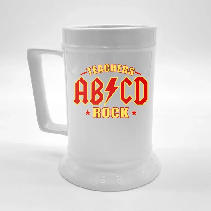 Teachers ROCK AB v CD ABCD Front & Back Beer Stein