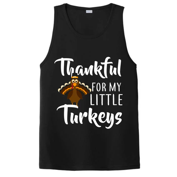 Teachers Thanksgiving Thankful For My little Turkeys Performance Tank