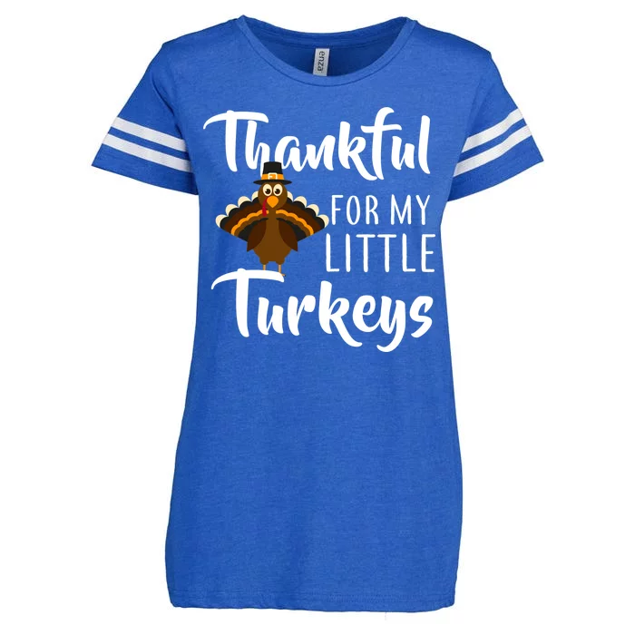 Teachers Thanksgiving Thankful For My little Turkeys Enza Ladies Jersey Football T-Shirt