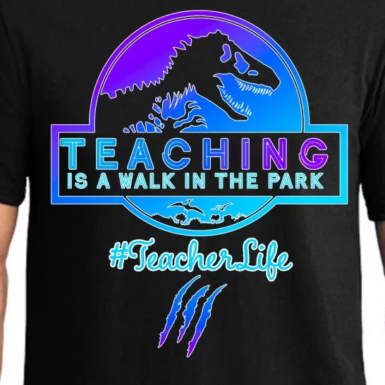 Teaching Is A Walk In Park Jurassic Teacher Pajama Set