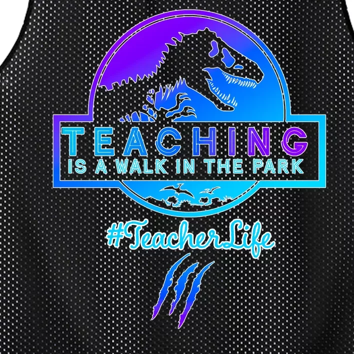 Teaching Is A Walk In Park Jurassic Teacher Mesh Reversible Basketball Jersey Tank