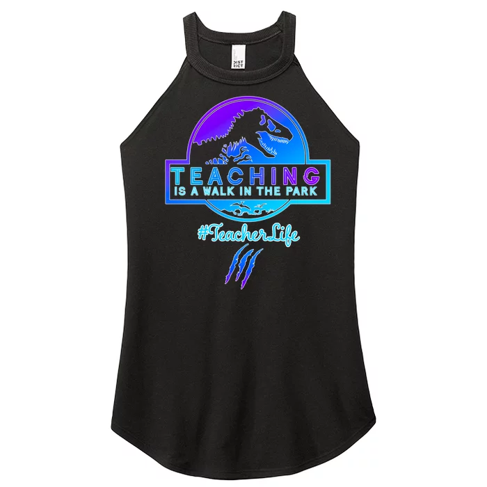 Teaching Is A Walk In Park Jurassic Teacher Women’s Perfect Tri Rocker Tank