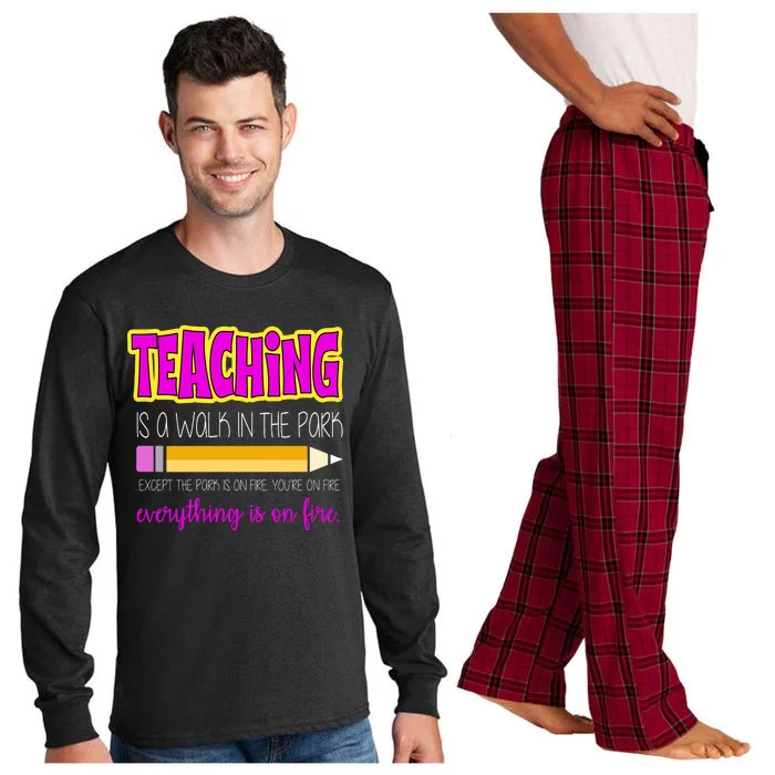 Teaching Is A Walk In The Park Long Sleeve Pajama Set