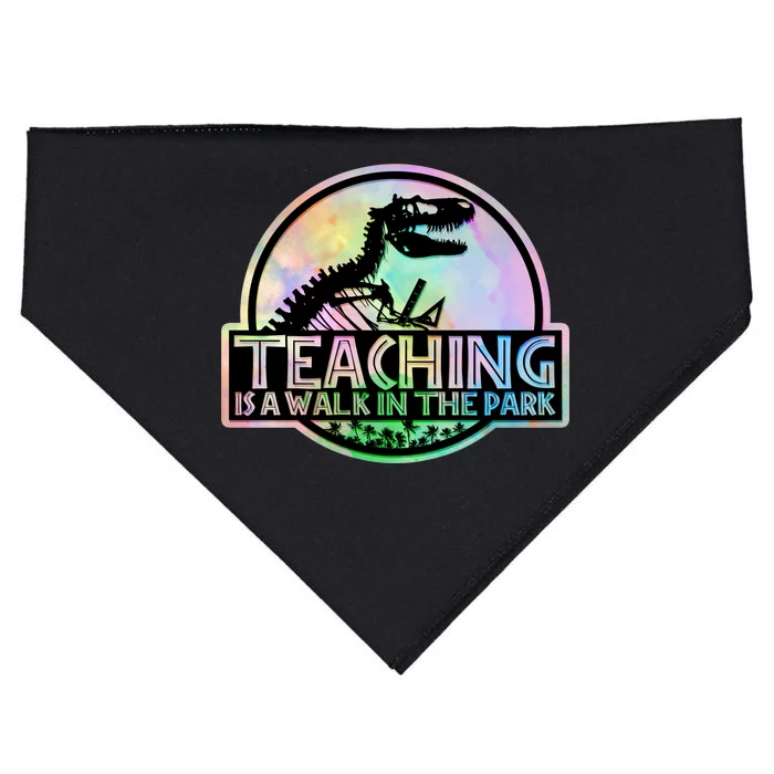 Teaching Is A Walk In The Park Funny Teacher USA-Made Doggie Bandana