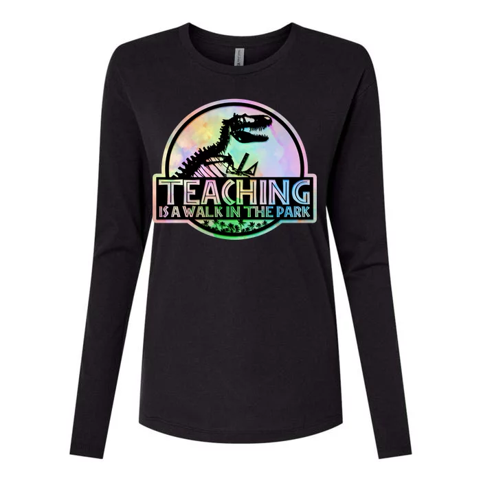 Teaching Is A Walk In The Park Funny Teacher Womens Cotton Relaxed Long Sleeve T-Shirt