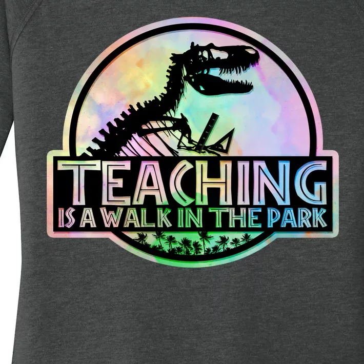 Teaching Is A Walk In The Park Funny Teacher Women's Perfect Tri Tunic Long Sleeve Shirt