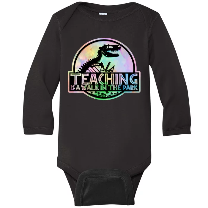 Teaching Is A Walk In The Park Funny Teacher Baby Long Sleeve Bodysuit