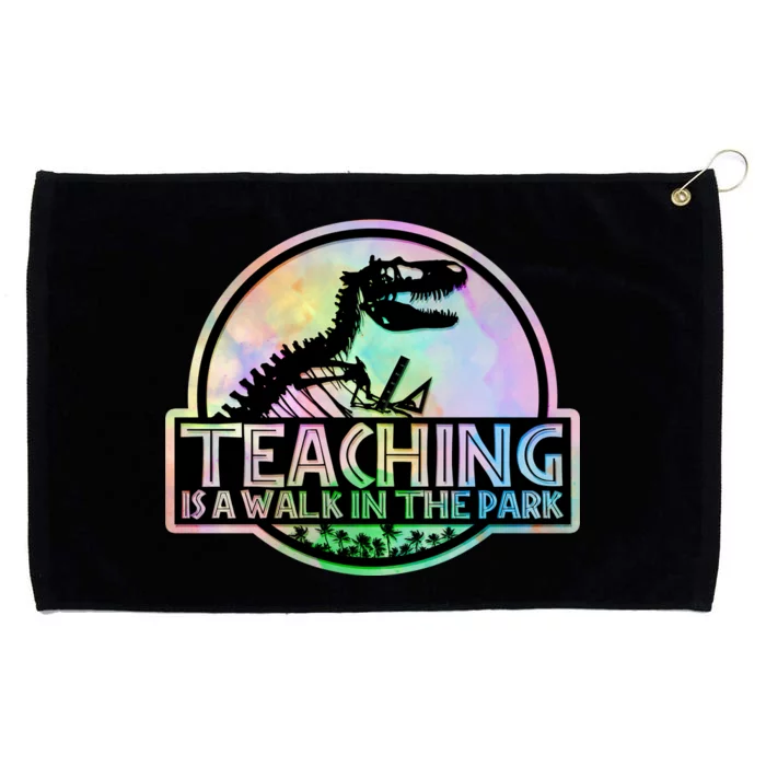 Teaching Is A Walk In The Park Funny Teacher Grommeted Golf Towel