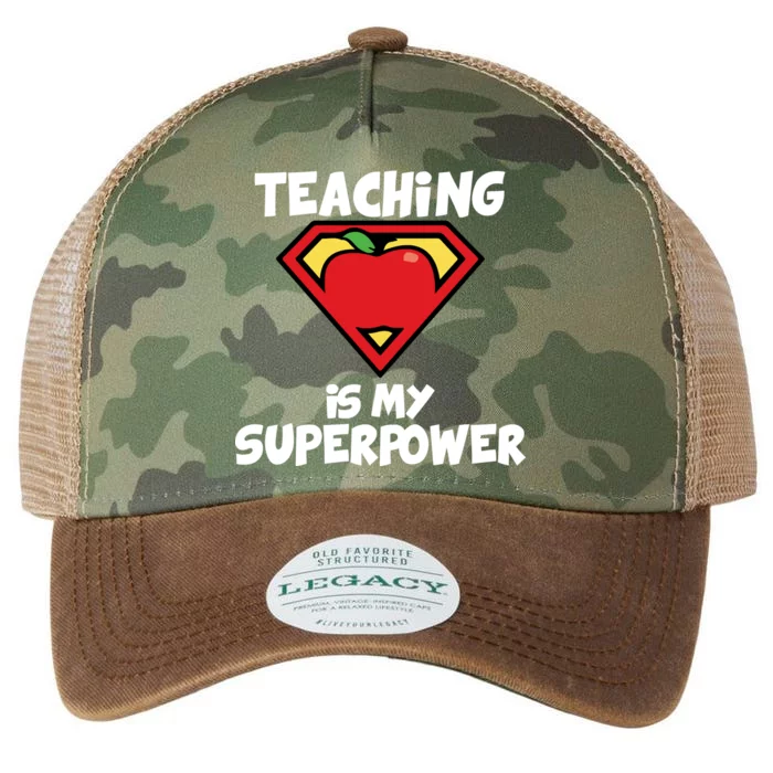 Teaching Is My Superpower Apple Crest Legacy Tie Dye Trucker Hat