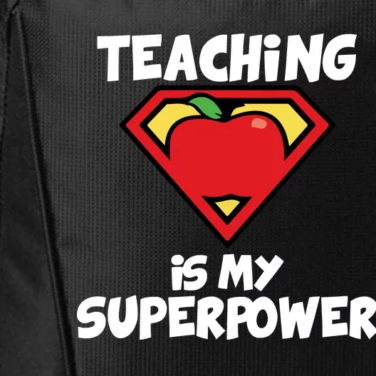 Teaching Is My Superpower Apple Crest City Backpack