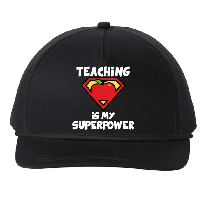 Teaching Is My Superpower Apple Crest Snapback Five-Panel Rope Hat