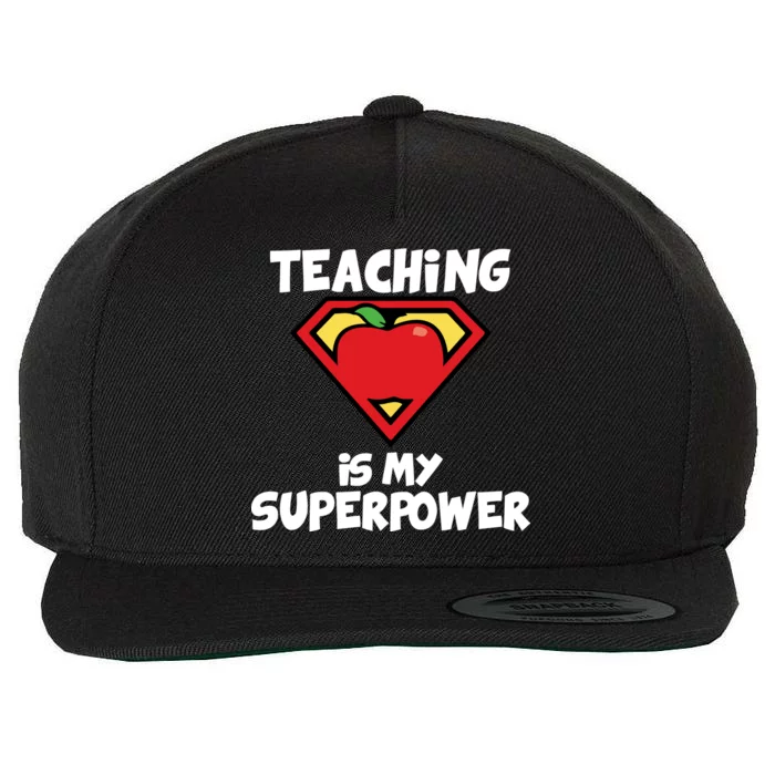 Teaching Is My Superpower Apple Crest Wool Snapback Cap