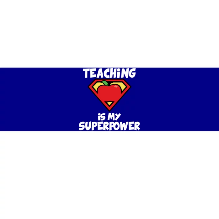 Teaching Is My Superpower Apple Crest Bumper Sticker