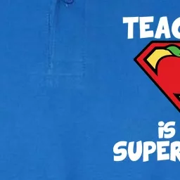 Teaching Is My Superpower Apple Crest Softstyle Adult Sport Polo