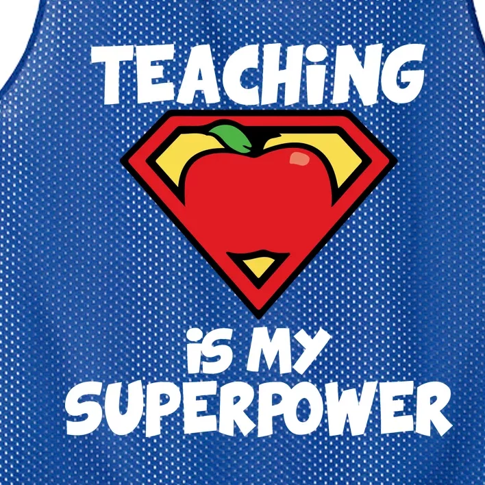 Teaching Is My Superpower Apple Crest Mesh Reversible Basketball Jersey Tank