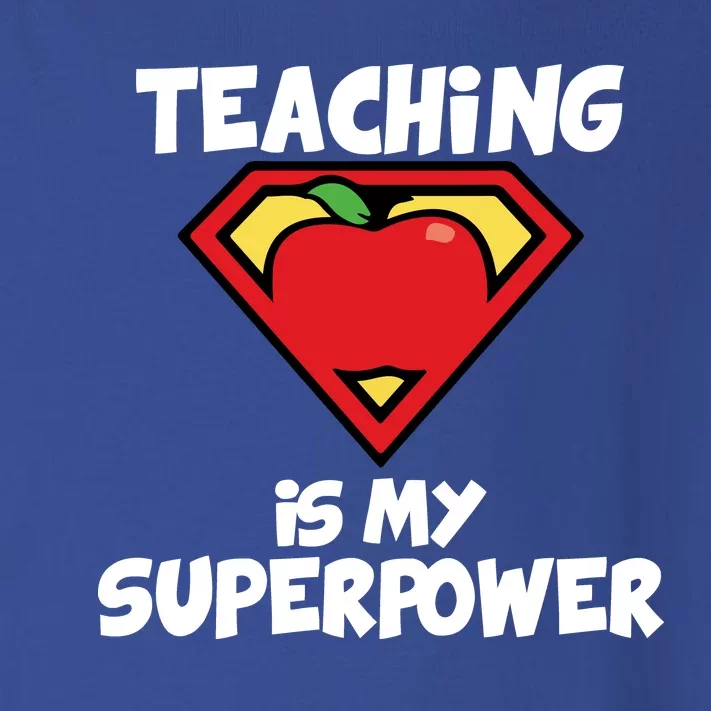 Teaching Is My Superpower Apple Crest Toddler Long Sleeve Shirt