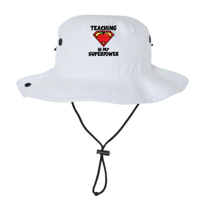 Teaching Is My Superpower Apple Crest Legacy Cool Fit Booney Bucket Hat