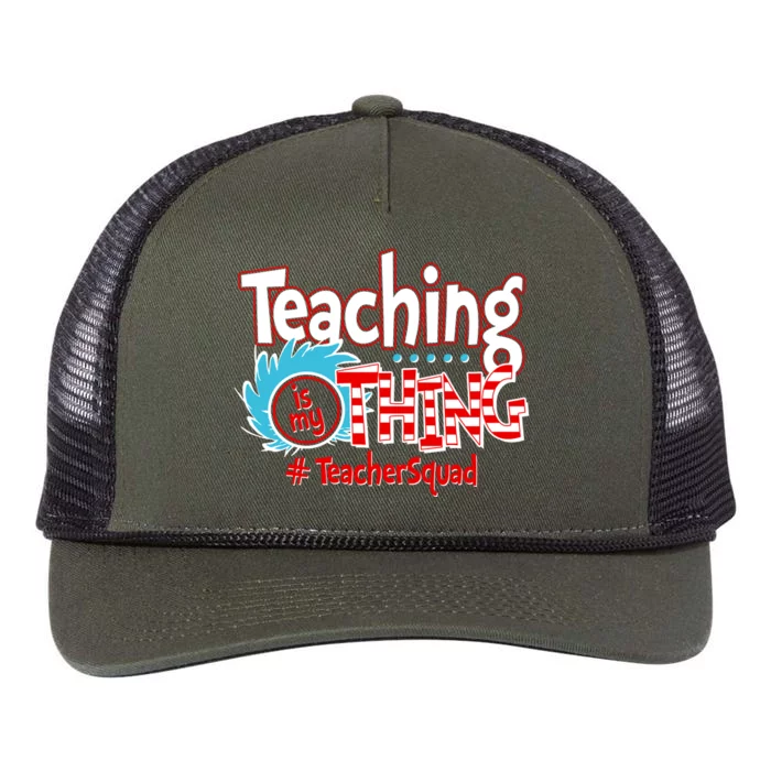 Teaching Is My Thing Teacher Squad Funny Retro Rope Trucker Hat Cap