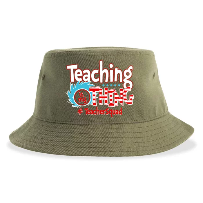 Teaching Is My Thing Teacher Squad Funny Sustainable Bucket Hat