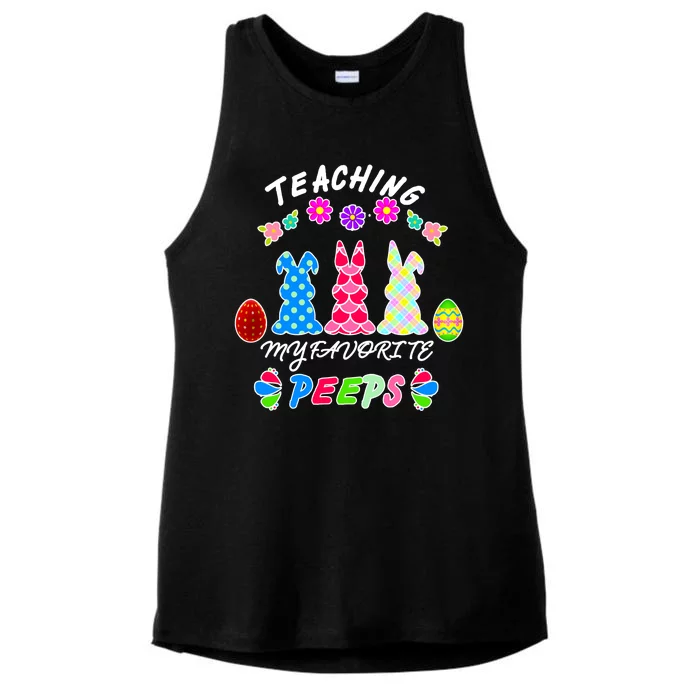 Teaching My Favorite Peeps Cute Easter Bunnies Ladies Tri-Blend Wicking Tank