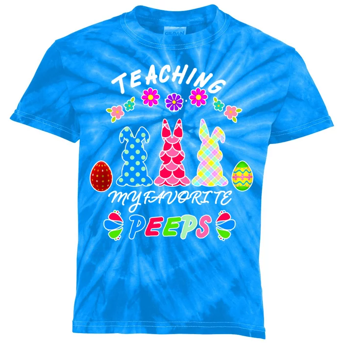 Teaching My Favorite Peeps Cute Easter Bunnies Kids Tie-Dye T-Shirt