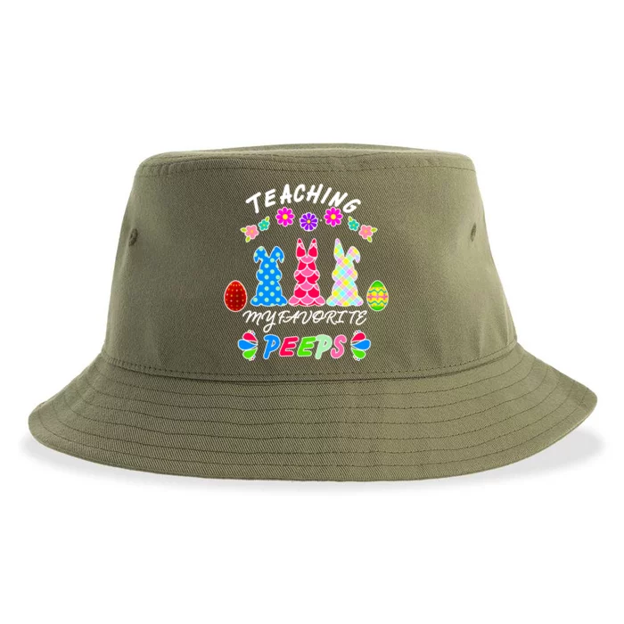 Teaching My Favorite Peeps Cute Easter Bunnies Sustainable Bucket Hat