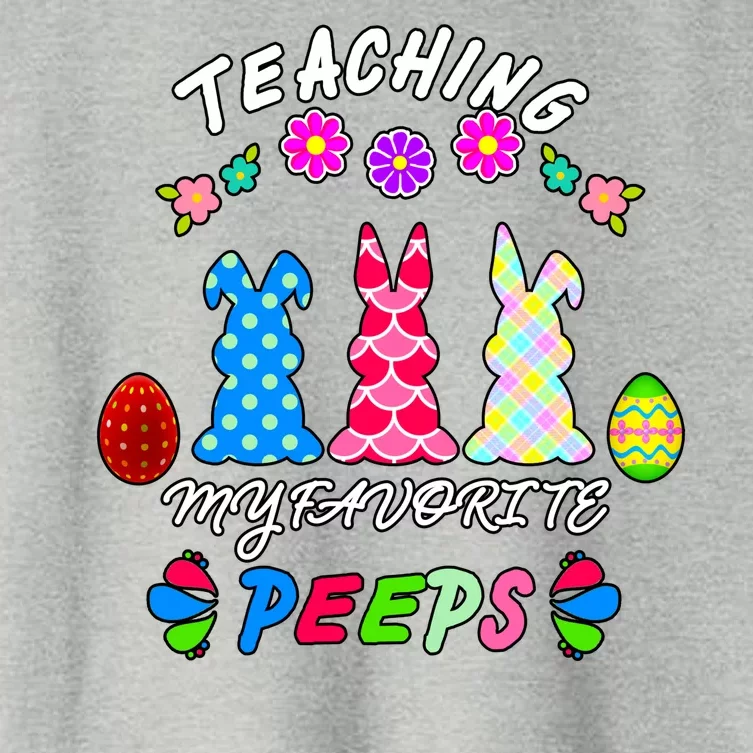 Teaching My Favorite Peeps Cute Easter Bunnies Women's Crop Top Tee