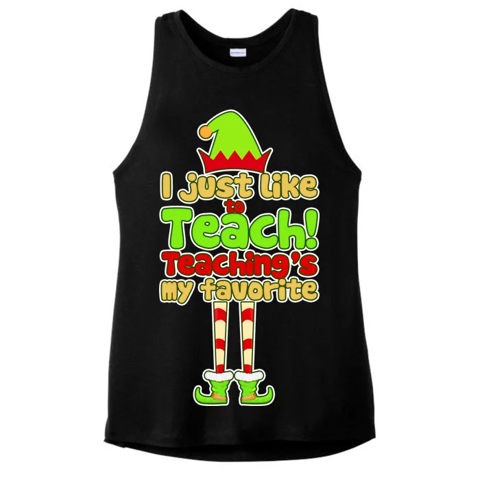 Teaching's My Favorite Elf Ladies Tri-Blend Wicking Tank