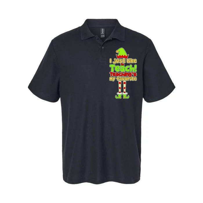 Teaching's My Favorite Elf Softstyle Adult Sport Polo